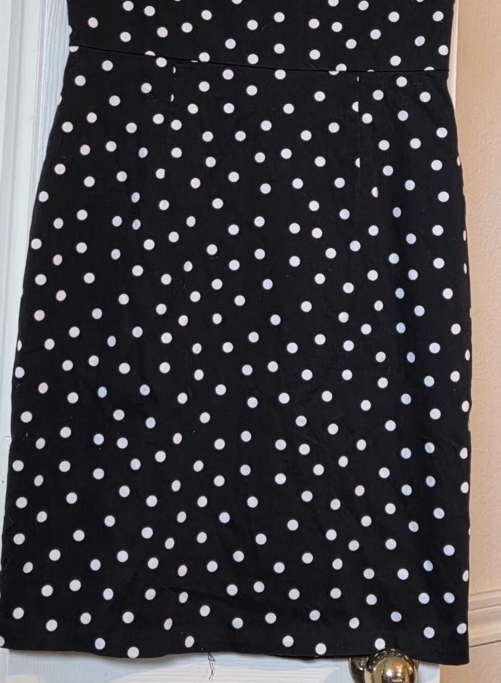 Classic Black Polka Dot Pencil Skirt Dress